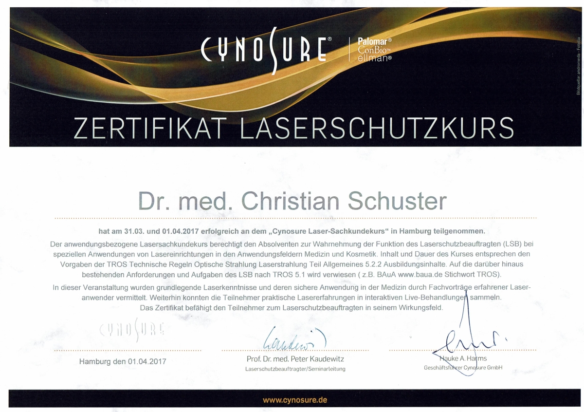 Zertifikat Laserschutz